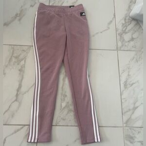adidas Mauve Pink Leggings with White Side Stripes
